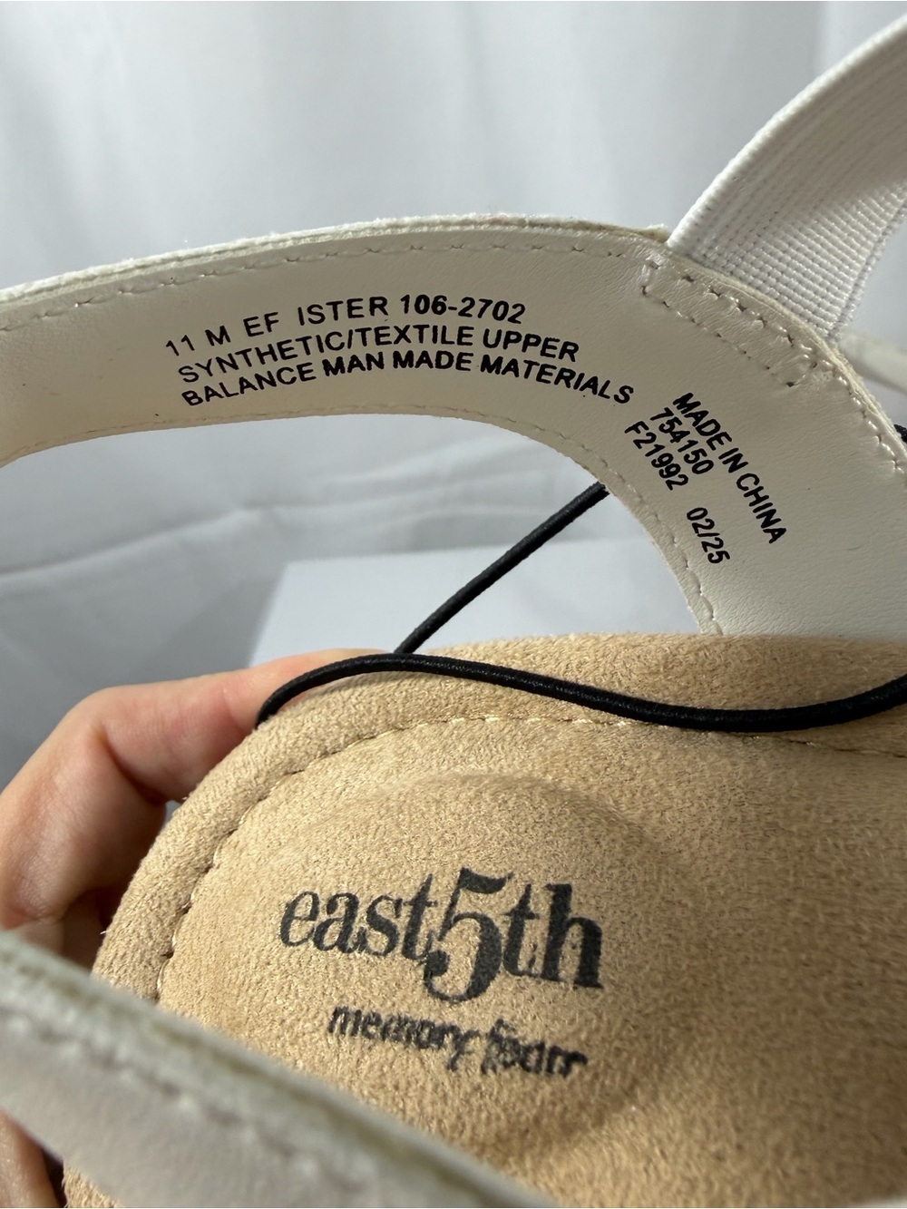 NWT East 5th Women's Size 11 Cream Floral Slingback Wedge Sandals - Picture 4 of 9